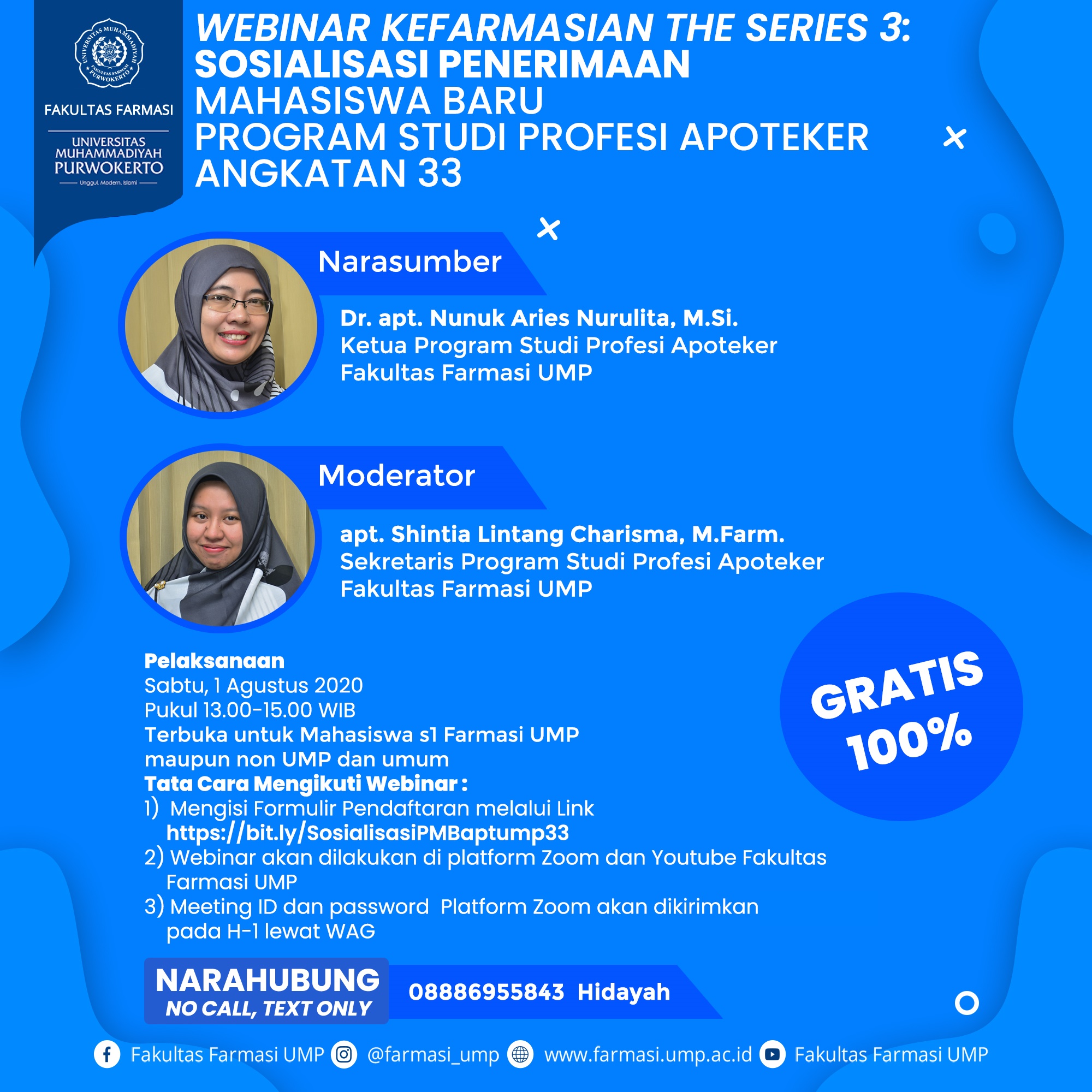 [Video] Webinar Kefarmasian The Series 3 : Sosialisasi PMB Prodi Profesi Apoteker UMP Angkatan 33